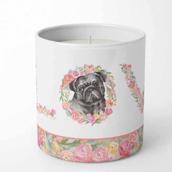 Carolines Treasures 3.75 x 3.25 in. Unisex Pug No.4 Love 10 oz Decorative Soy Candle WDK4466CDL - main